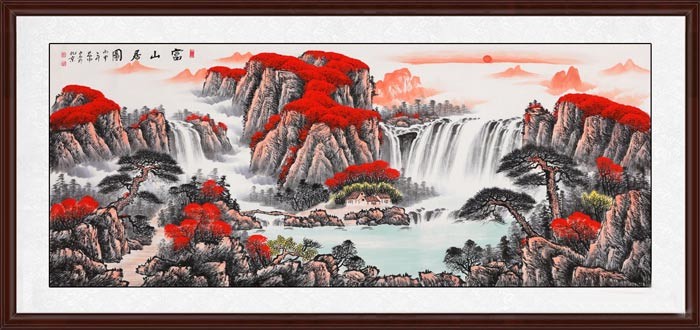 公司辦公室前臺(tái)掛什么字畫(huà)好《富山居圖》